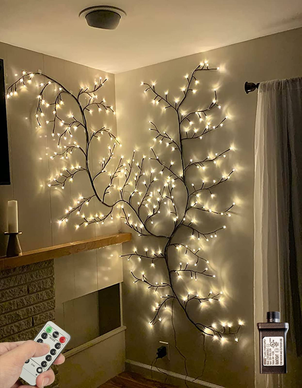Sareda Enchanted Willow Vine Lights with Remote Control On/Off Timer, 8 Modes 3 Level Dimmable Lighted Willow Vine Lights Home Decor(1PCS)